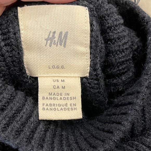 H&M Nordic Reindeer Fair Isle Turtleneck Sweater MenSize M Dark Navy - Picture 9 of 11